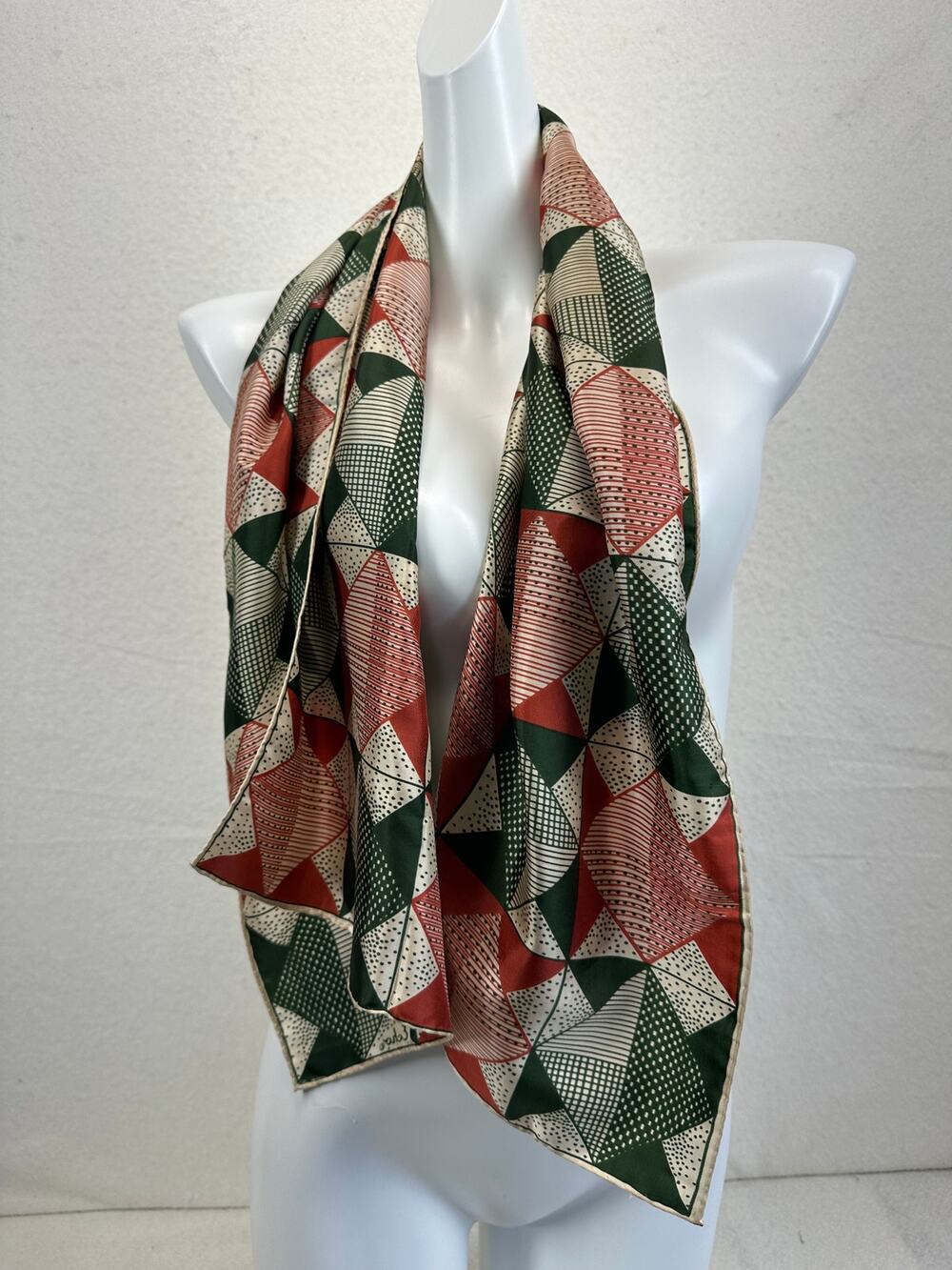 Echo Large Rectangle 100% Silk Scarf 15" X 47"Rectangle Vintage